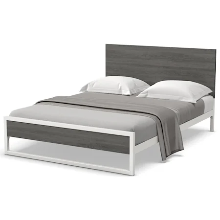 Customizable King Leslie Regular Footboard Bed with Birch Veneer Headboard